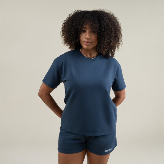 custom t-shirt tee model Melissa in Deep Sea
