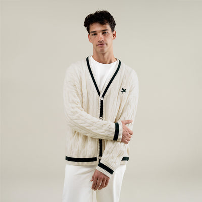 Cashmere Cableknit Cardigan - Creme