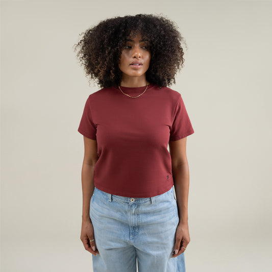 Tags:(Small) Custom t-shirt tee model Melissa in Maroon