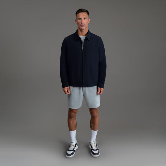 men's custom zip up jacket model Tyler in Midnight