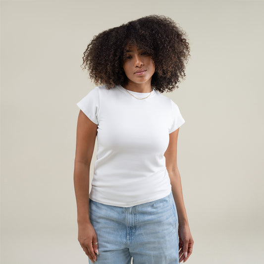 Tags:(Medium) Custom t-shirt tee model Melissa in White