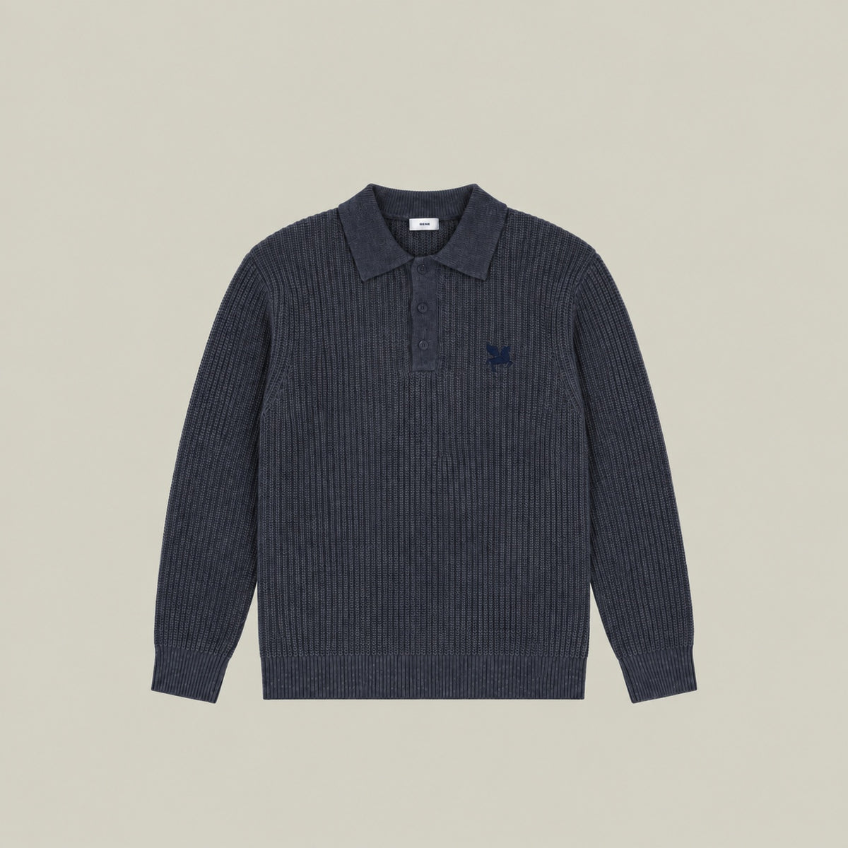 Knit Rugby Polo model Tyler in Graphite