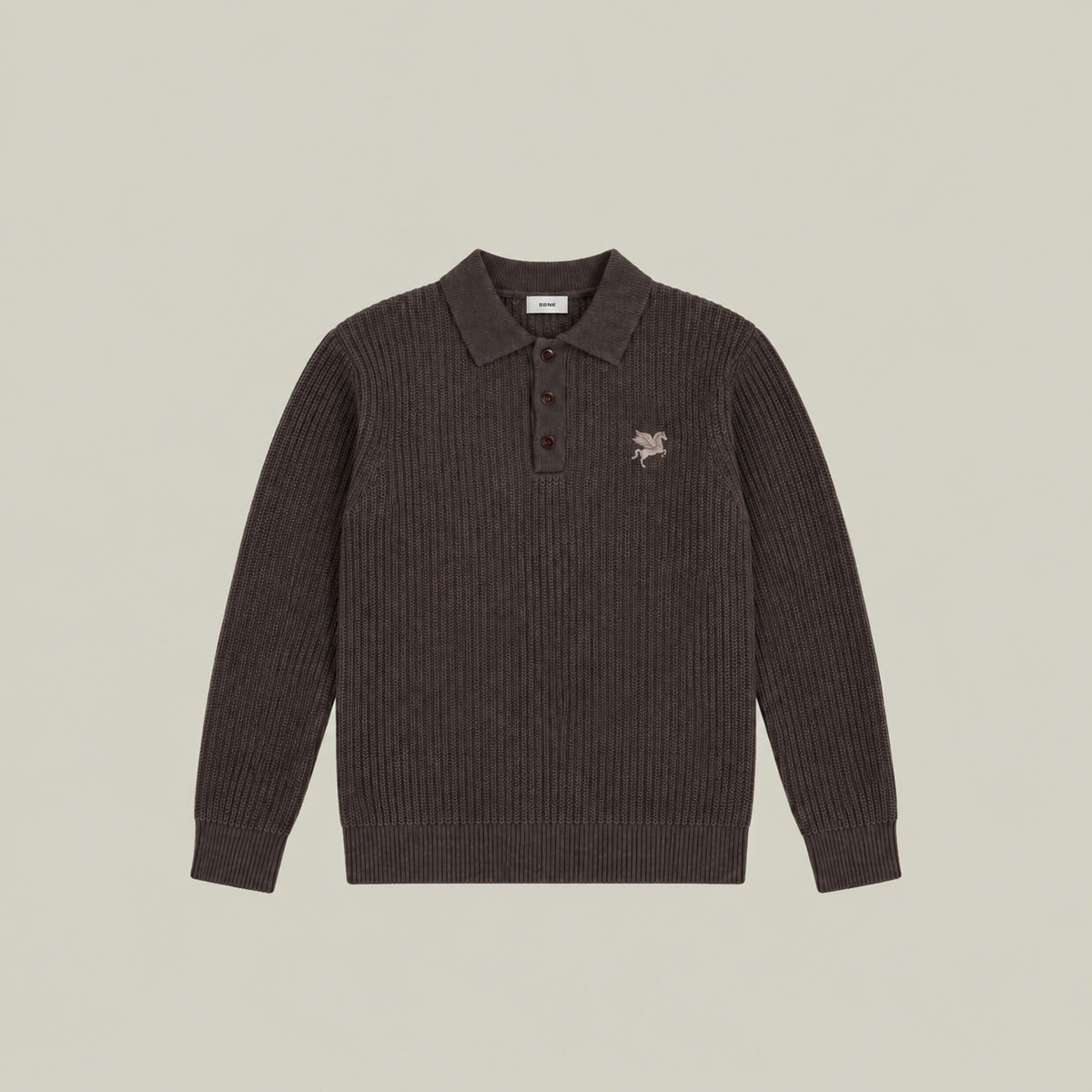Knit Rugby Polo model Tyler in Fieldstone