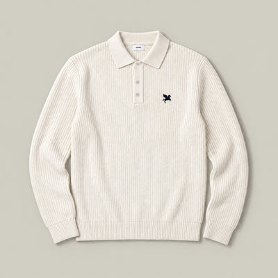 Knit Rugby Polo - Cream