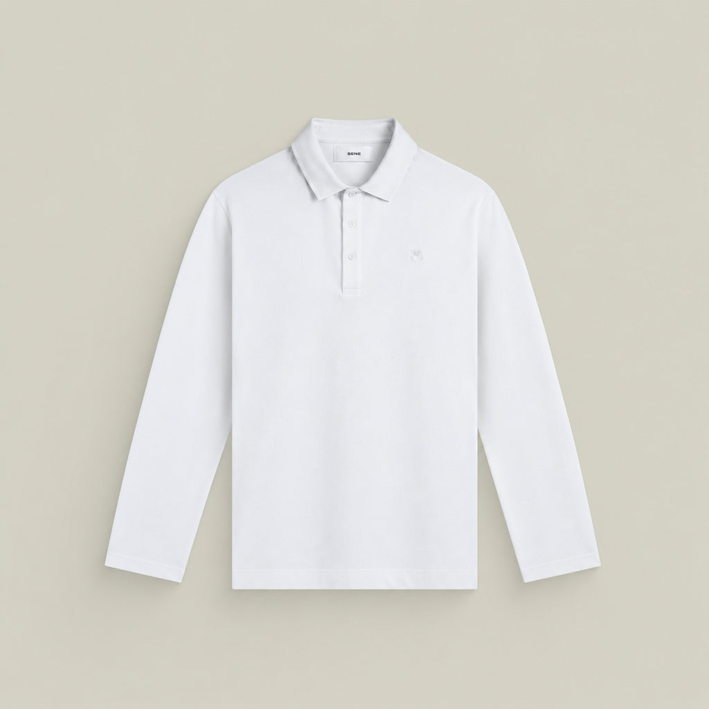Aero Performance Long Sleeve Polo model Matteo in White