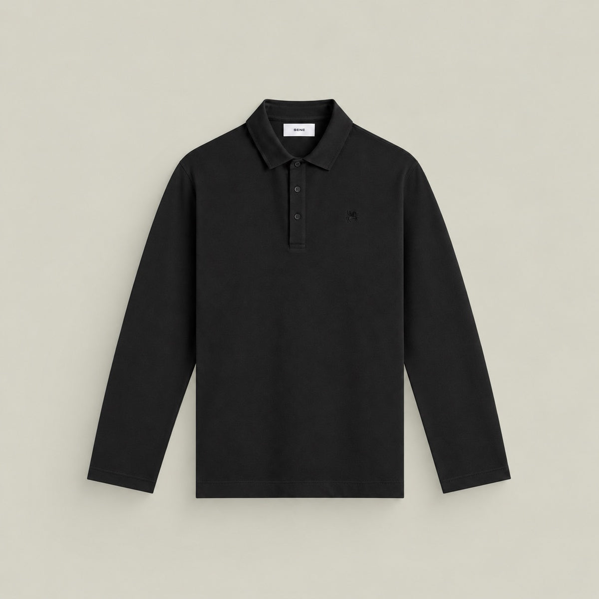Aero Performance Long Sleeve Polo model Matteo in Black