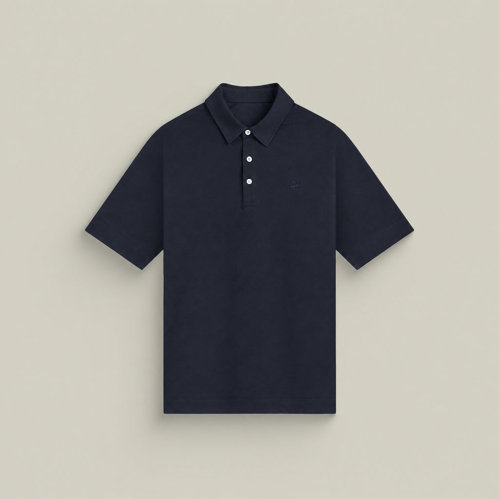 Stretch Pique Polo model Matteo in Navy