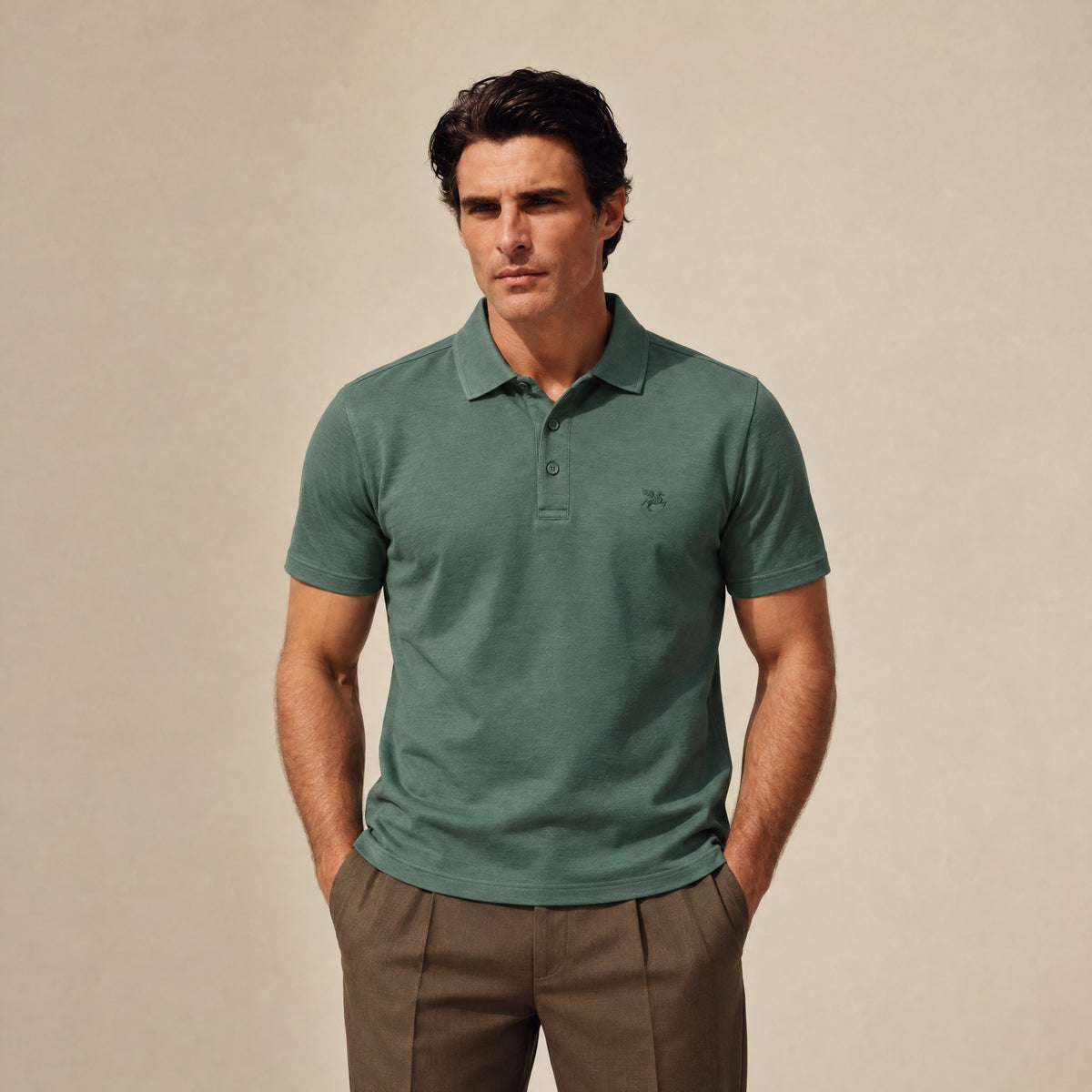 Pima Reserve Polo model Matteo in Sea Moss
