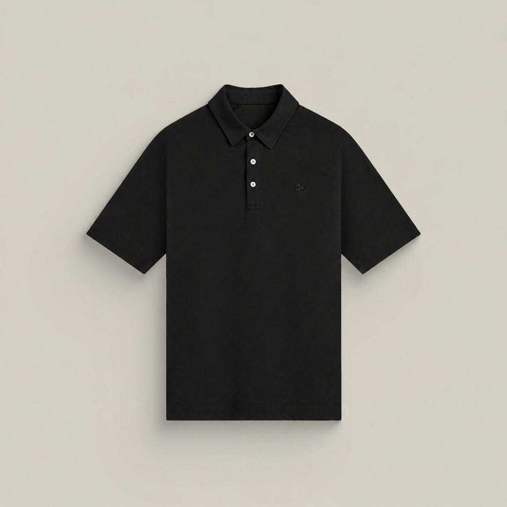 Stretch Pique Polo model Matteo in Black