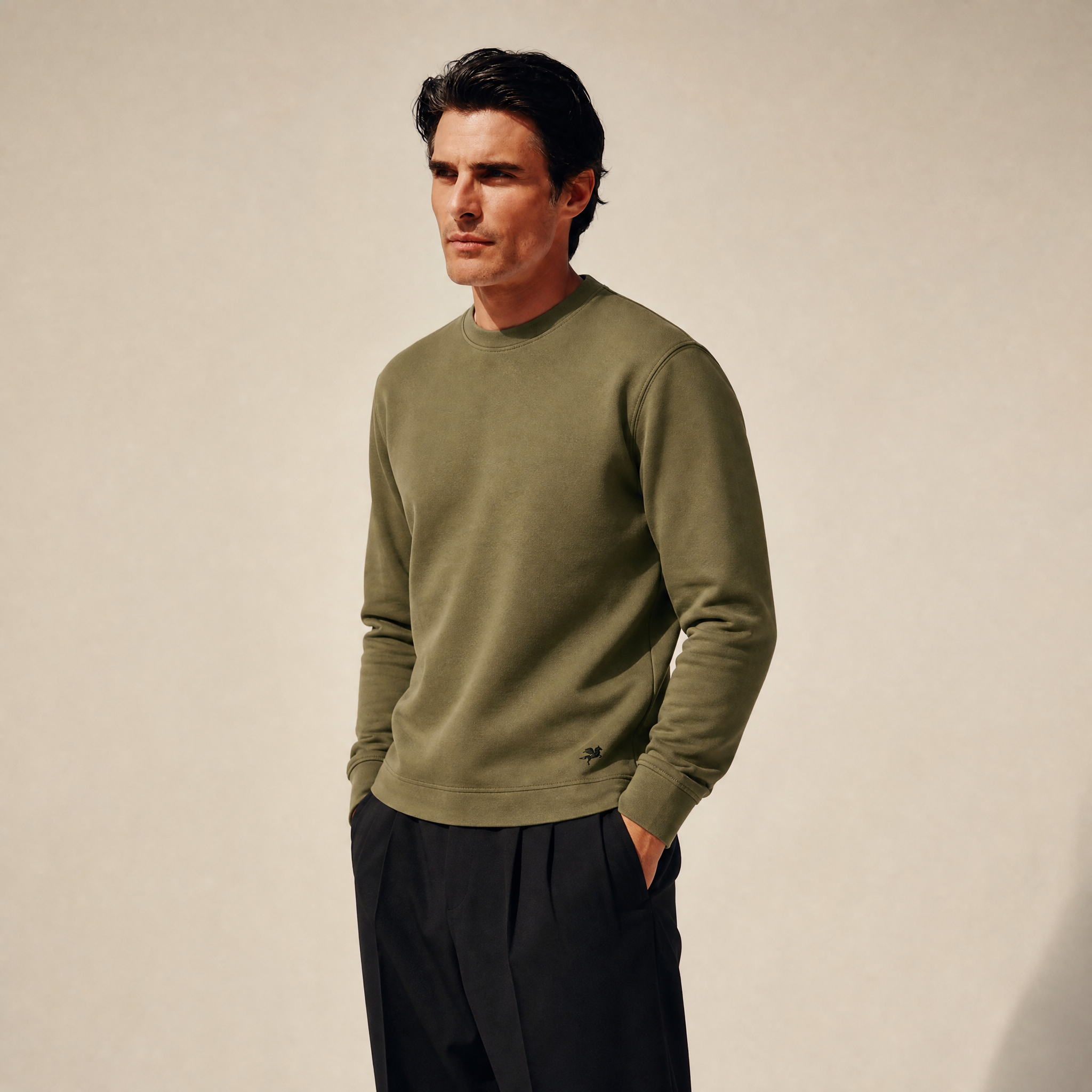 Cumulus Crew Pullover model Matteo in Montecito