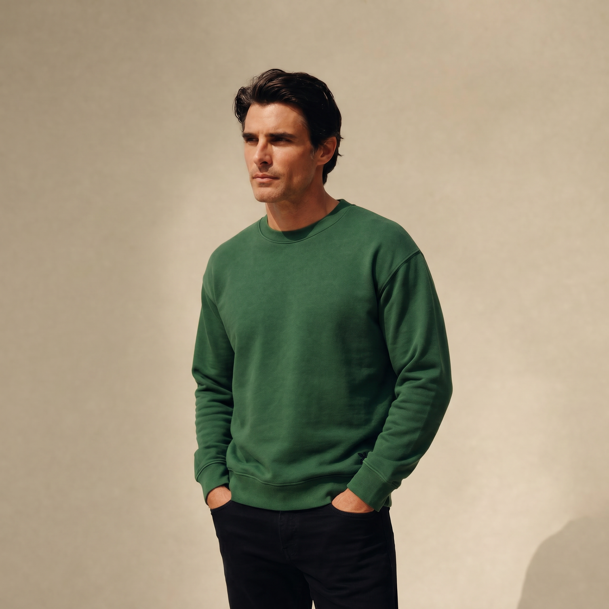 Terry Fleece Pullover model Matteo in Eden