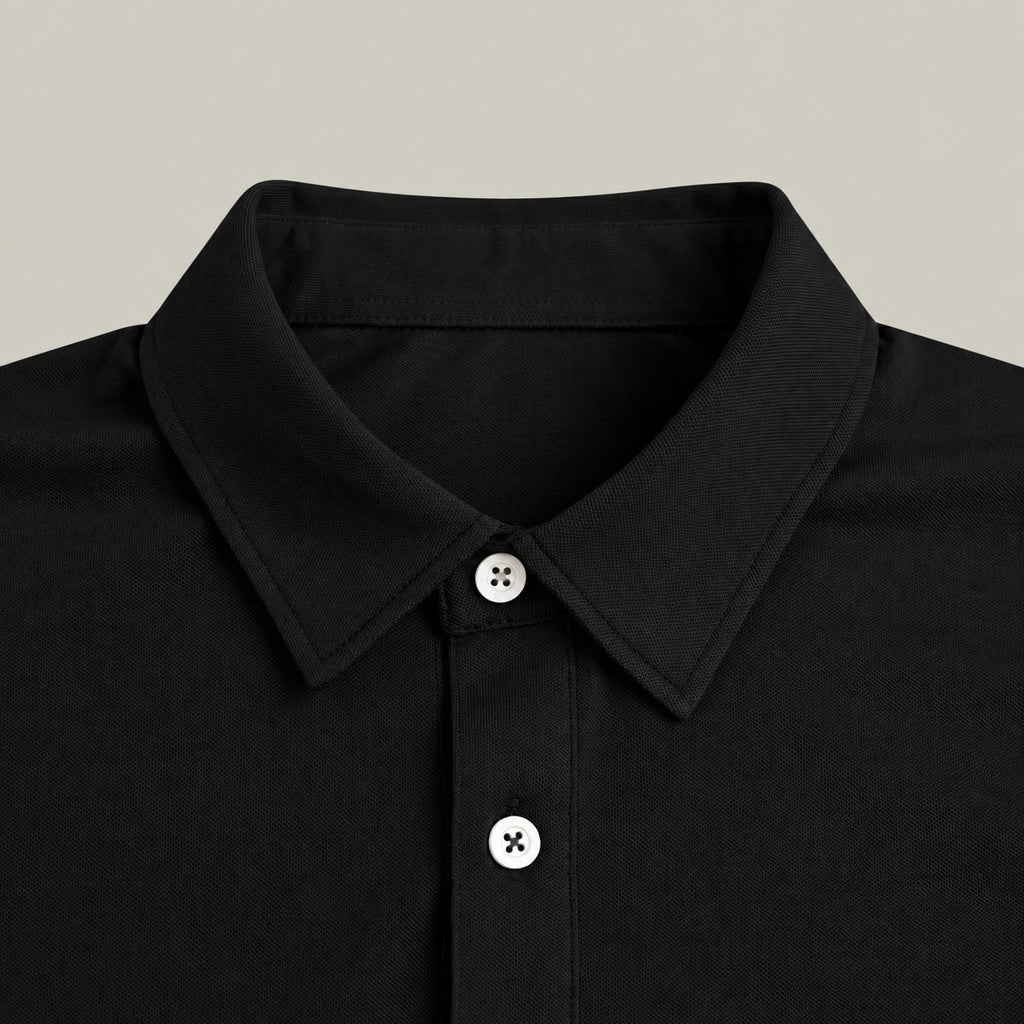 Stretch Pique Polo model Matteo in Black
