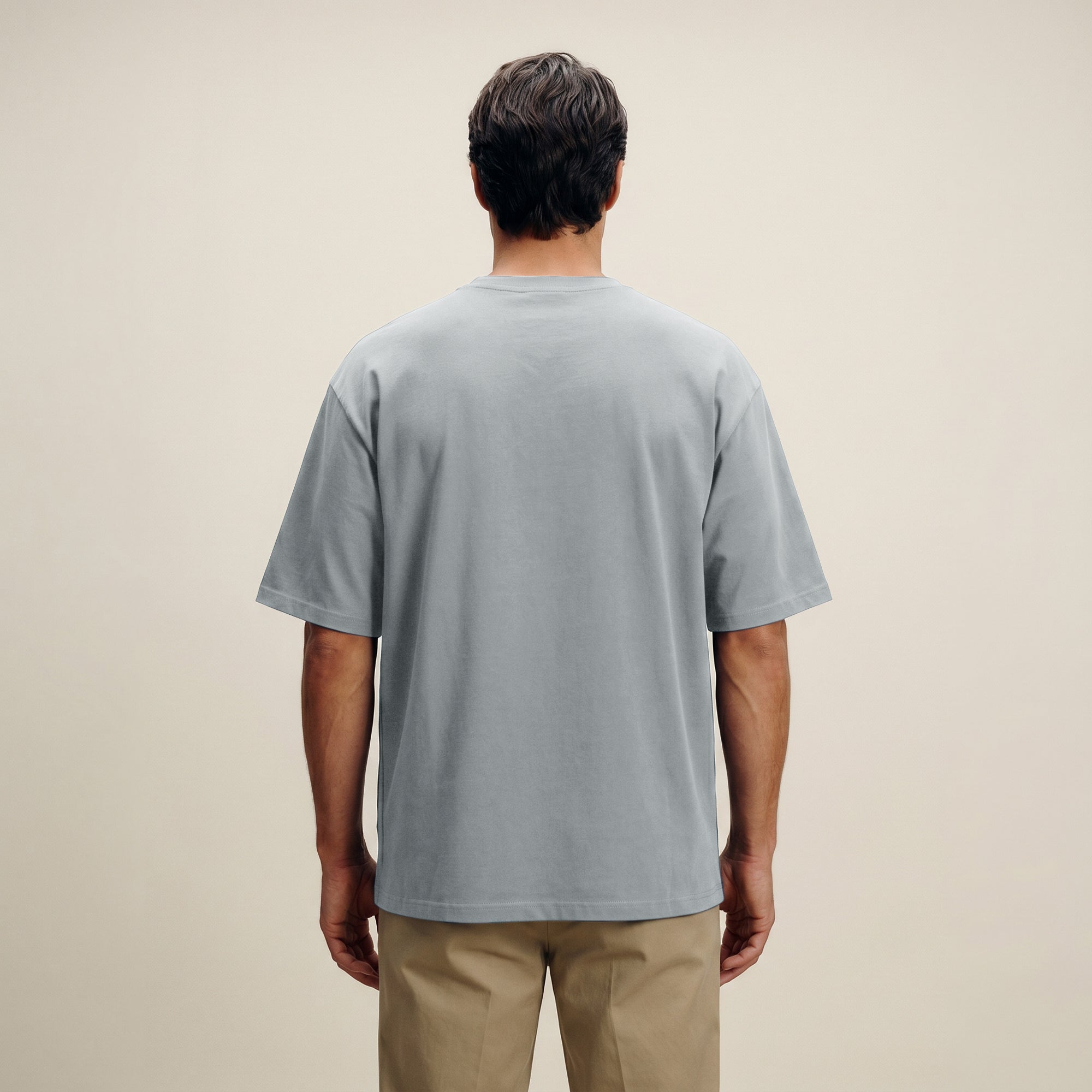 french terry blue gray t-shirt model matteo in vapor