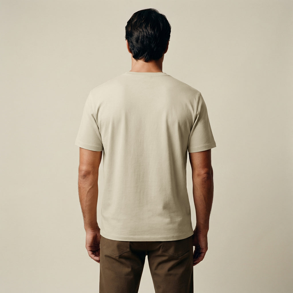 Cumulus V-Neck T-Shirt model Matteo in Villa Stone