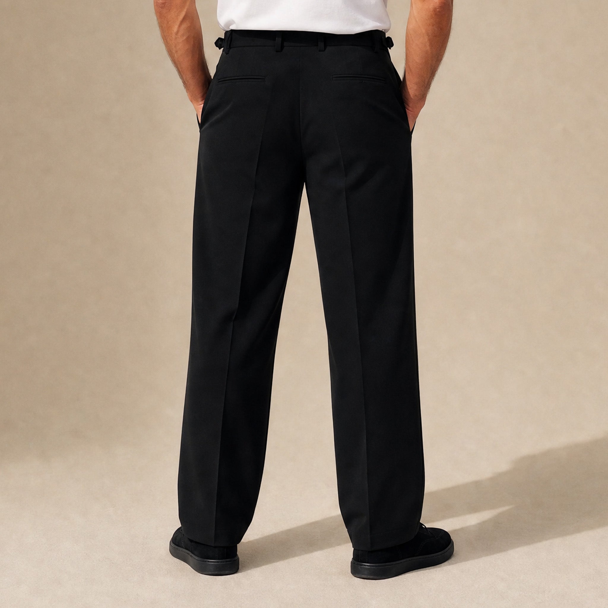 Wide Leg Ford FlexTech Trouser model Matteo in Black