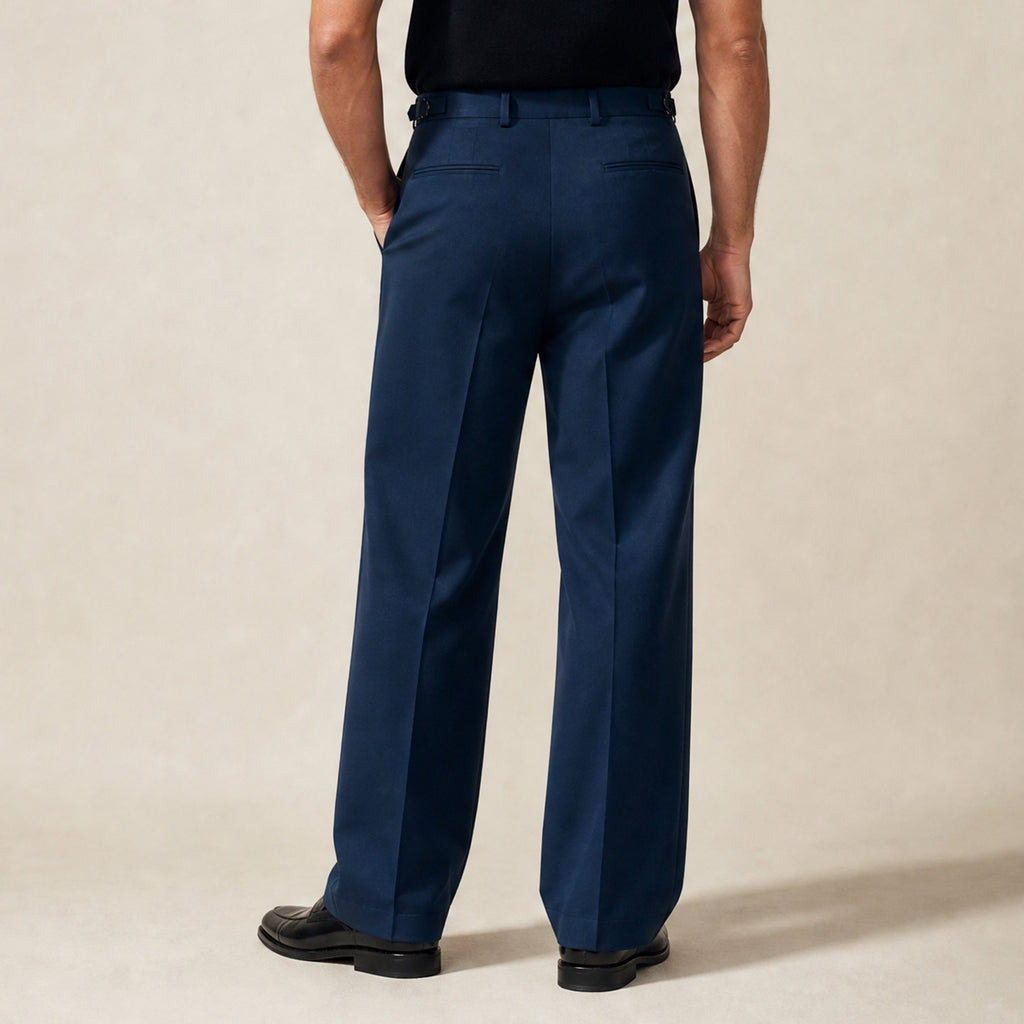 Wide Leg Ford FlexTech Trouser model Matteo in Nautical Blue