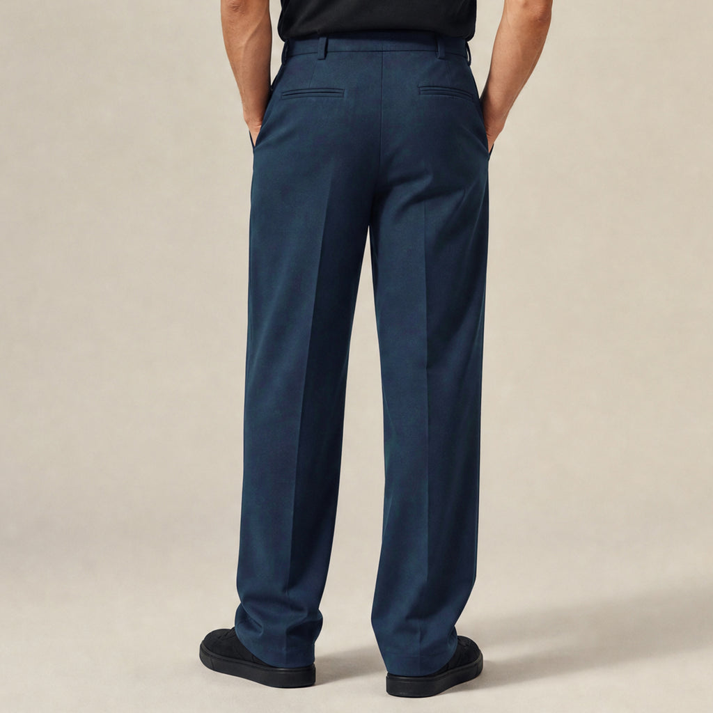 Wide Leg Ford FlexTech Trouser model Matteo in Marina