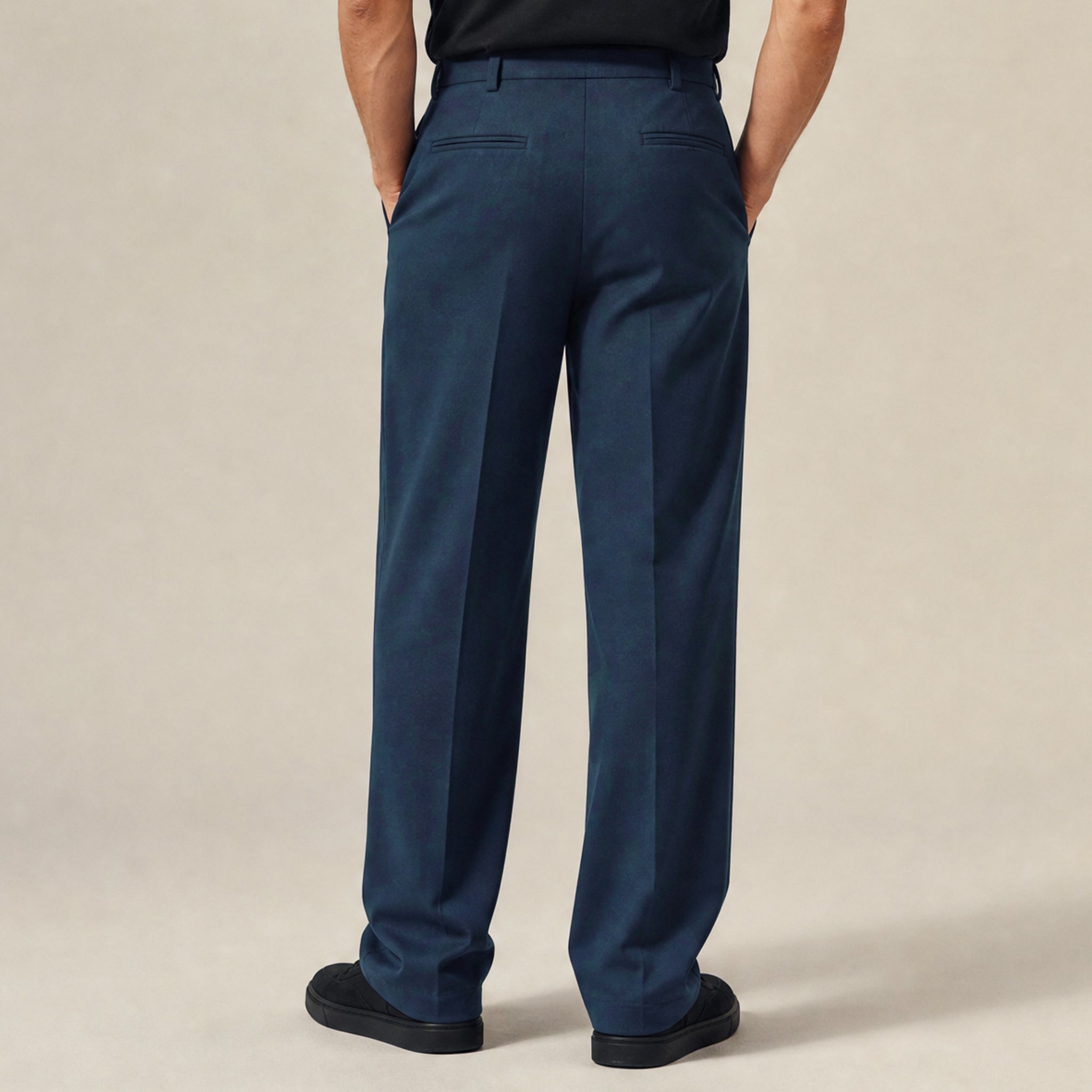 Wide Leg Ford FlexTech Trouser model Matteo in Marina