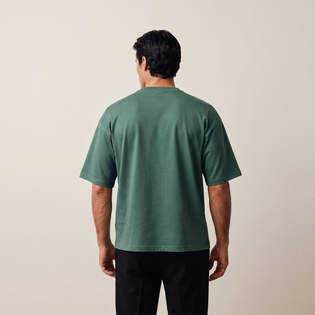 Pima Reserve Oversized T-Shirt model Matteo in Sea Moss