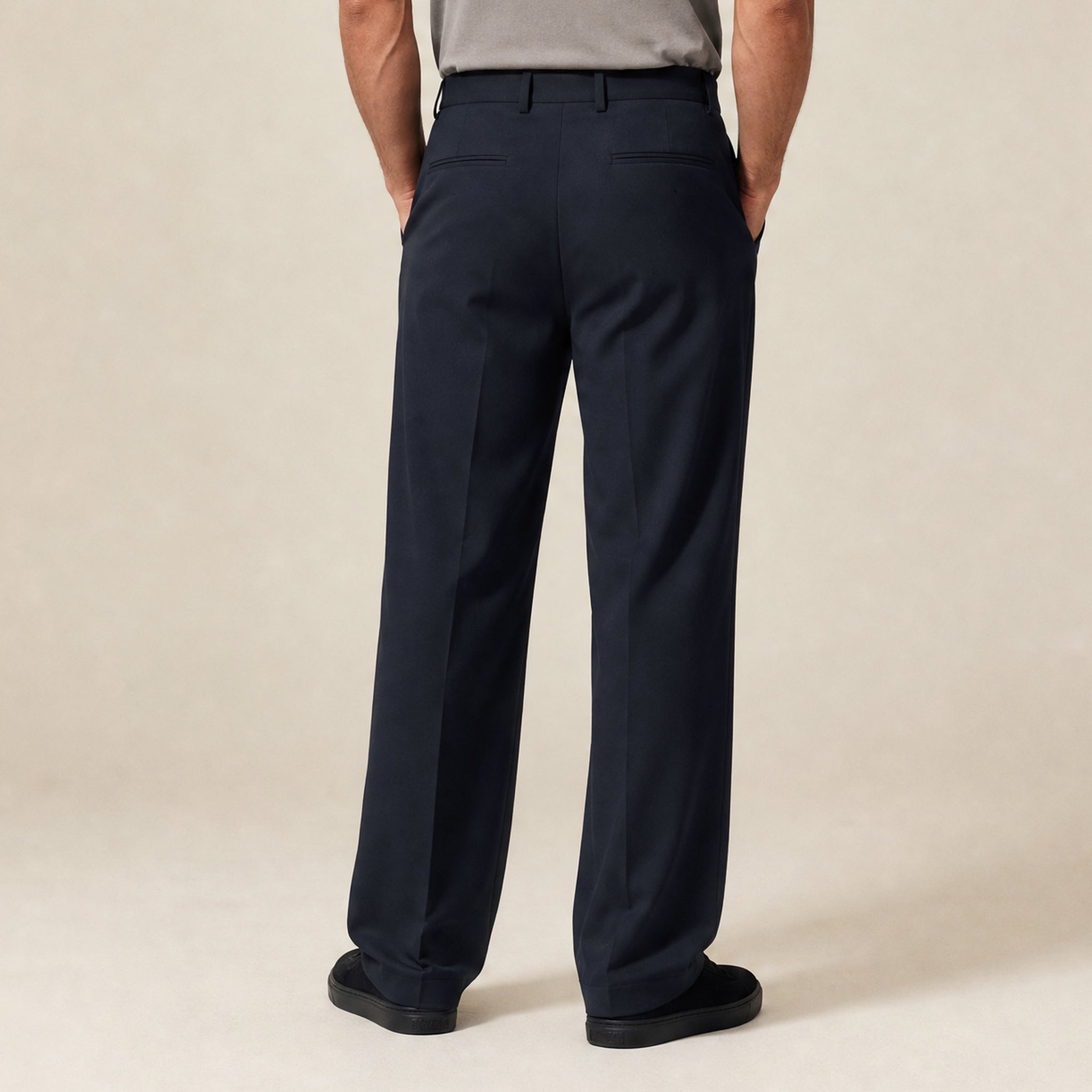 Wide Leg Ford FlexTech Trouser model Matteo in Charcoal