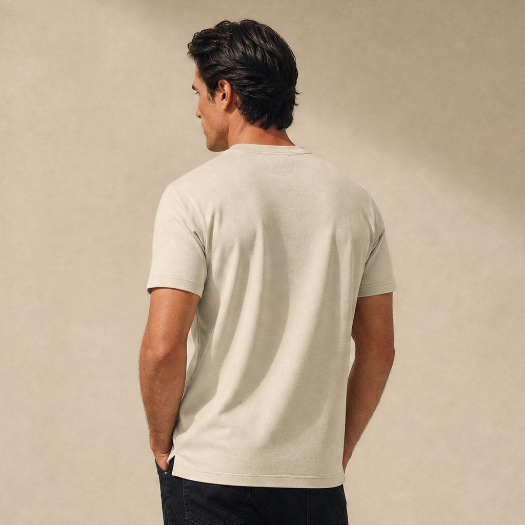 Cumulus Tailored Henley model Matteo in Villa Stone