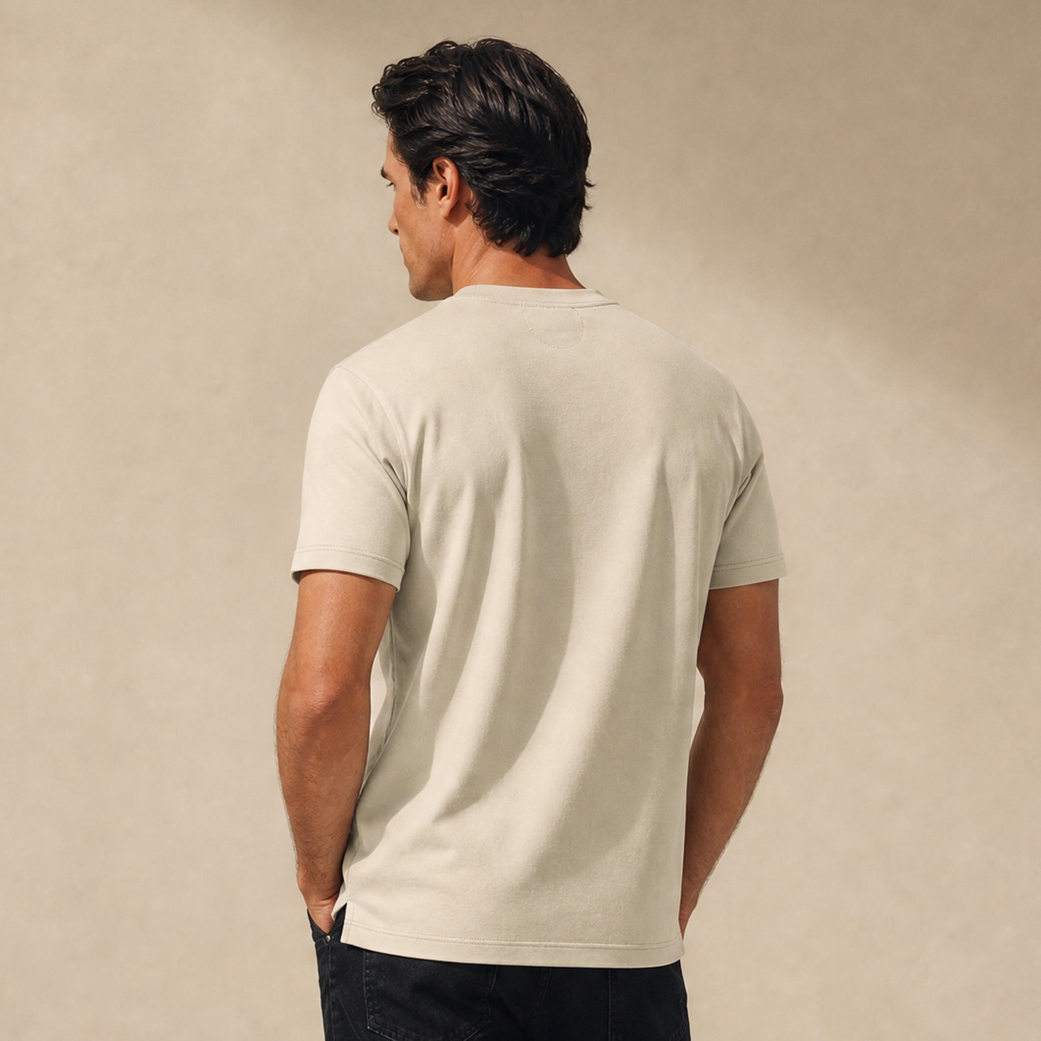 Cumulus Tailored Henley model Matteo in Villa Stone