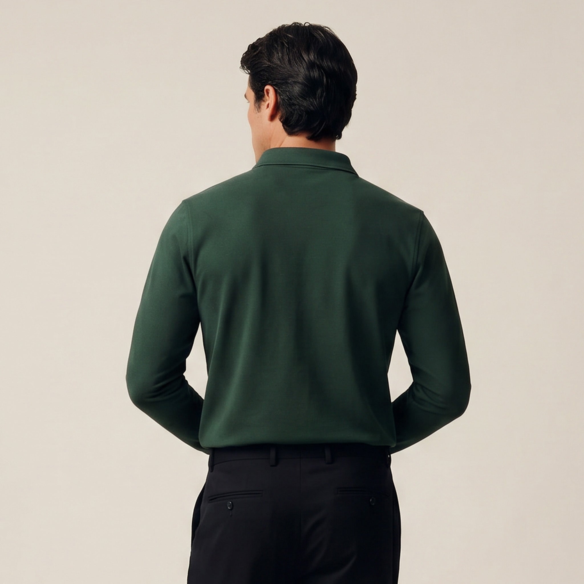 Cumulus Long Sleeve Terry Polo model Matteo in Pine Grove