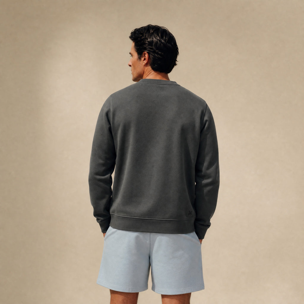 Terry Fleece Pullover model Matteo in Smoke