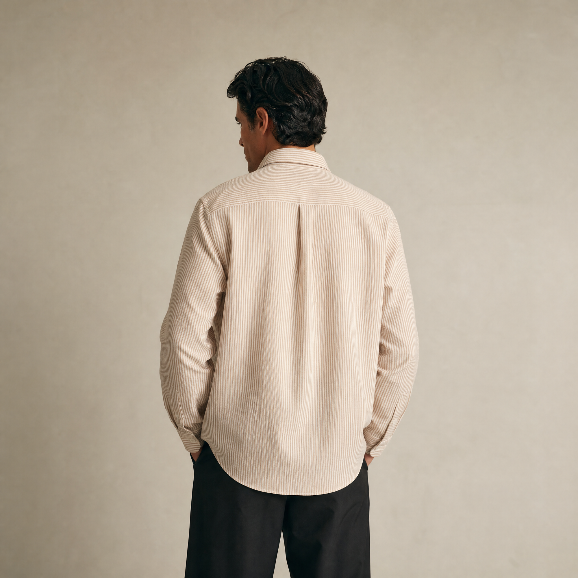 drawstring wool line silk trousers model Matteo in California Poppy