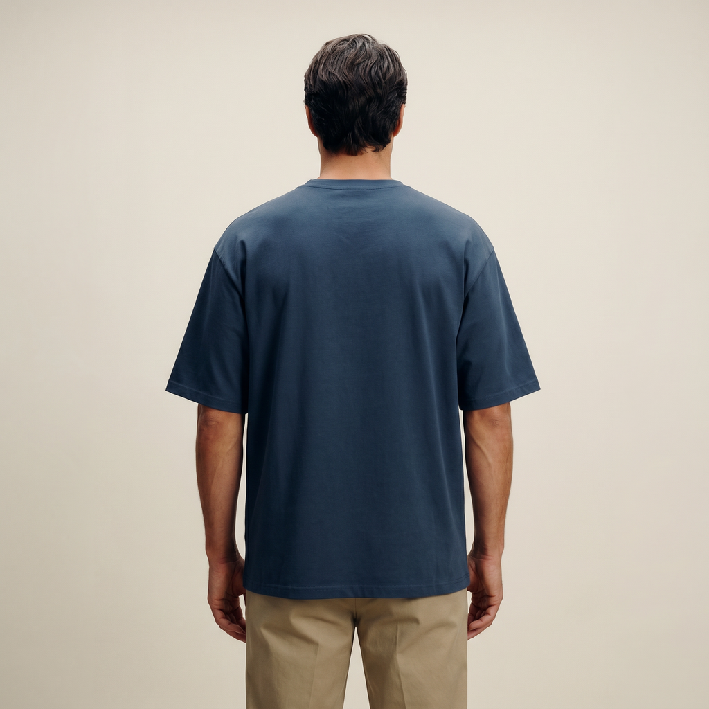 Cumulus oversized t-shirt on a beige background model Kive in Coast