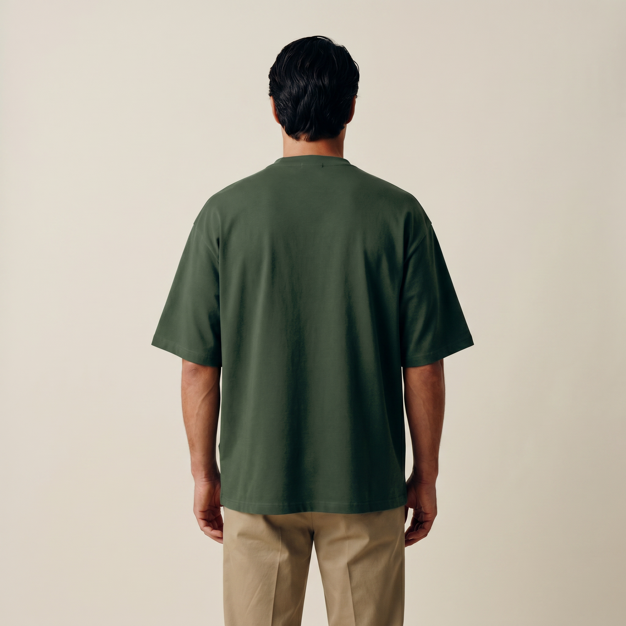 Tags:(Large | 6’2 - 180) Custom t-shirt tee model Kive in Moss