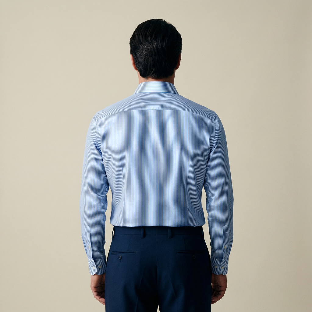 Tags:(6’2" - 180 lbs|Large) Custom shirt tee model Kive in Sky Blue Stripe