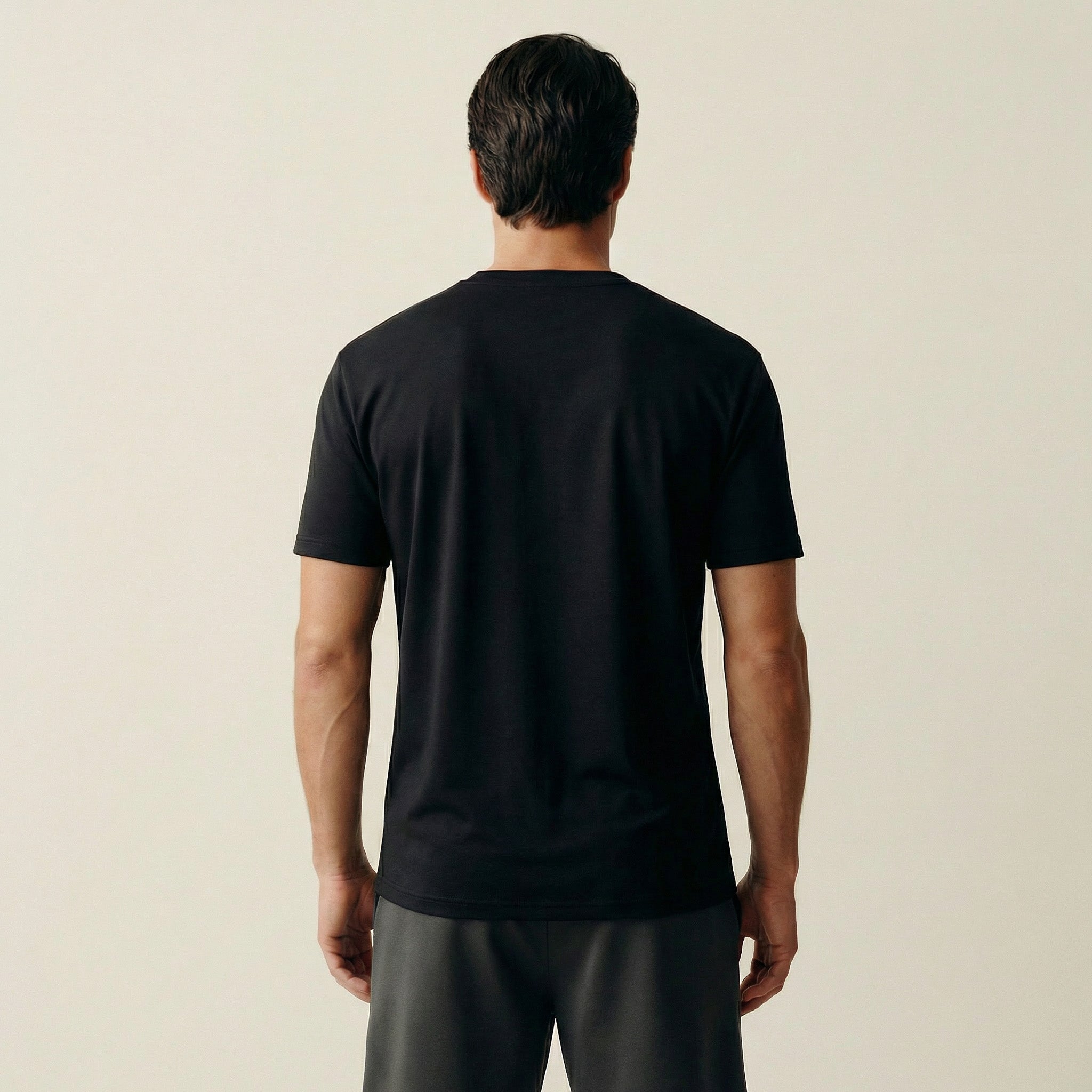 Tags:(6'0"|180 lbs) Custom tee model Tyler in Black