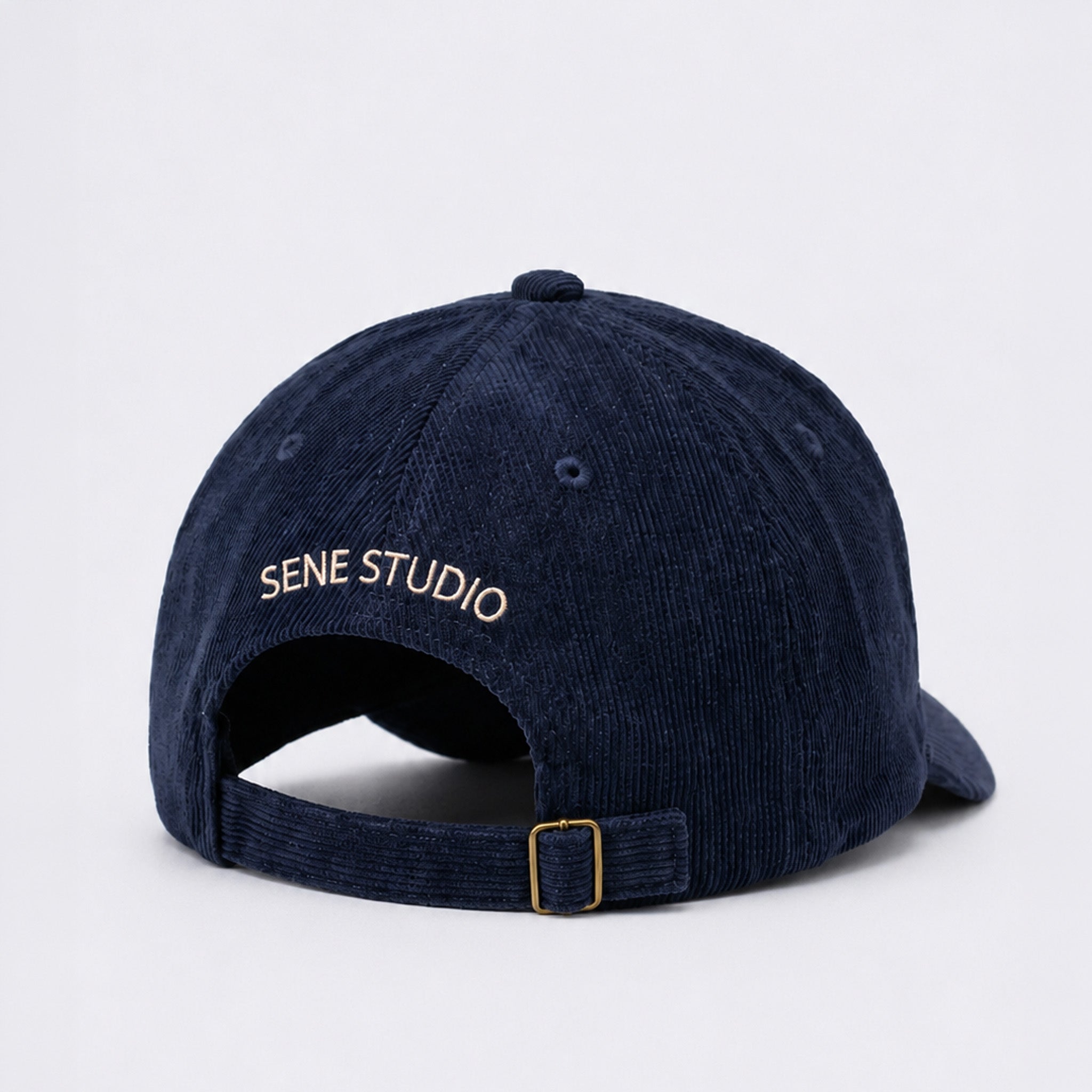Sene Corduroy Monogram Hat in Navy