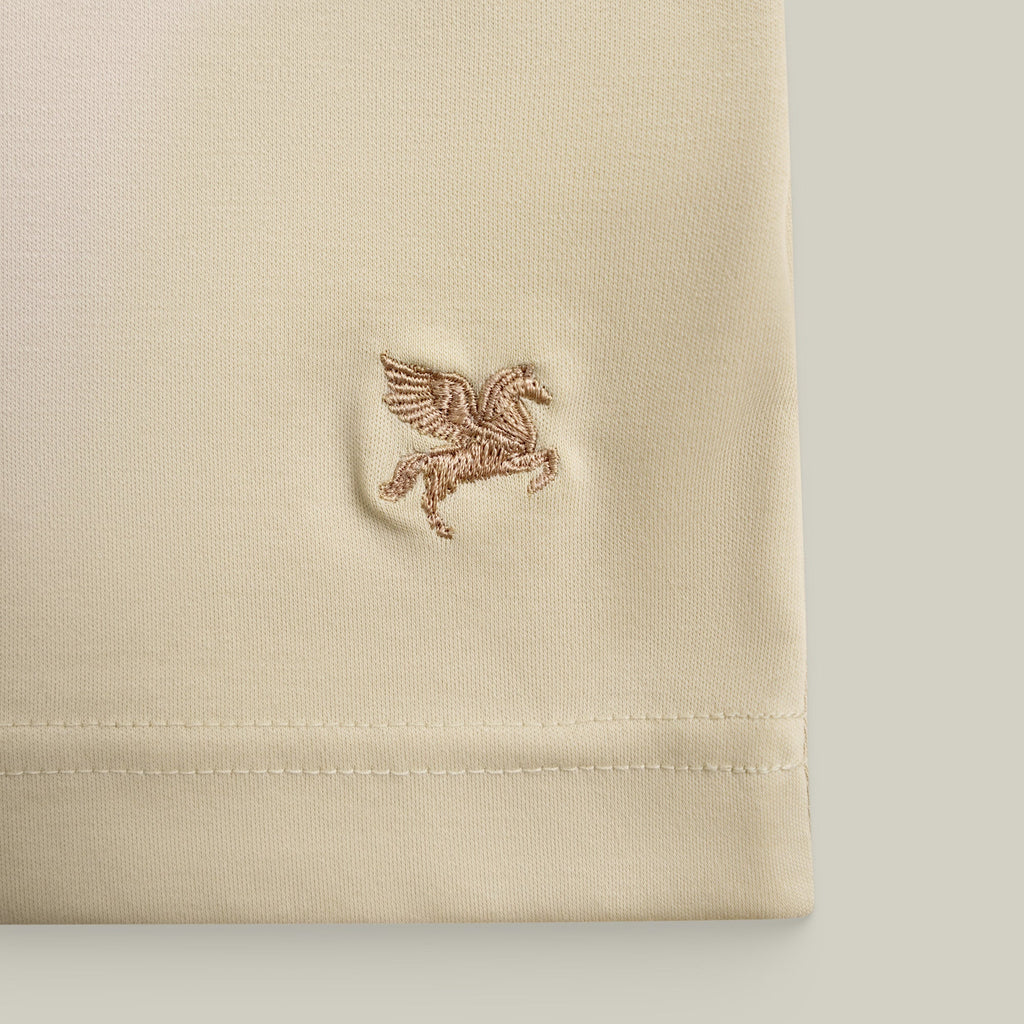 Pima Reserve Long Sleeve T-Shirt model Matteo in Beige