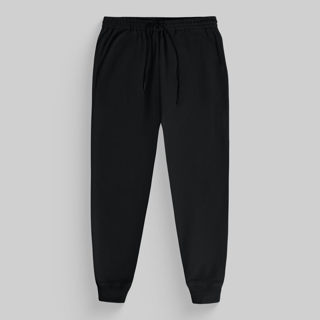 custom bespoke athleisure drawstring jogger model Jesse in Black