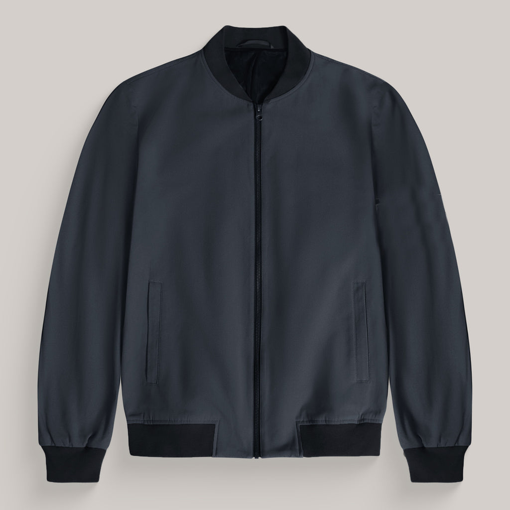 men's abomber jacket model Ky in Charcoal