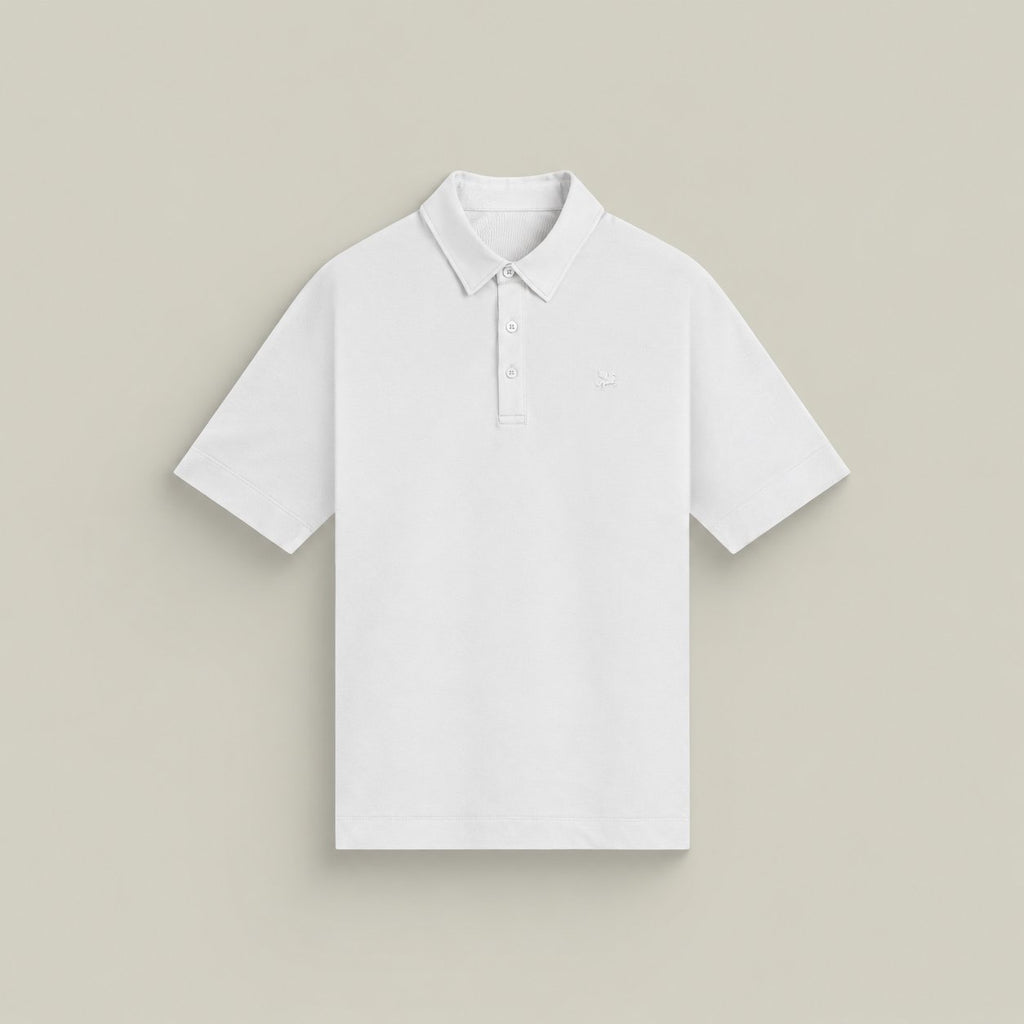 Stretch Pique Polo model Matteo in White