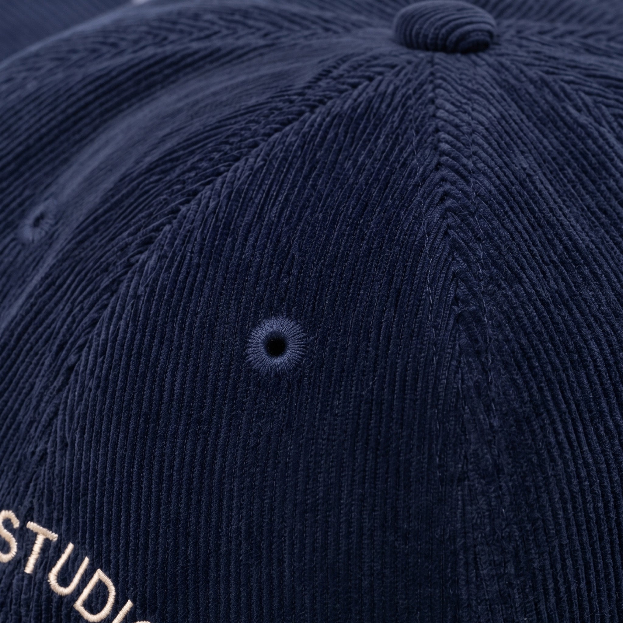 Sene Corduroy Monogram Hat in Navy
