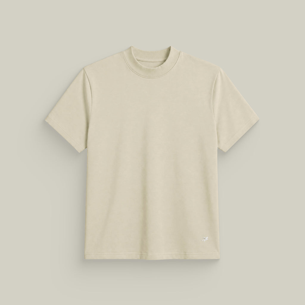 Cumulus Mockneck T-Shirt model Matteo in Villa Stone