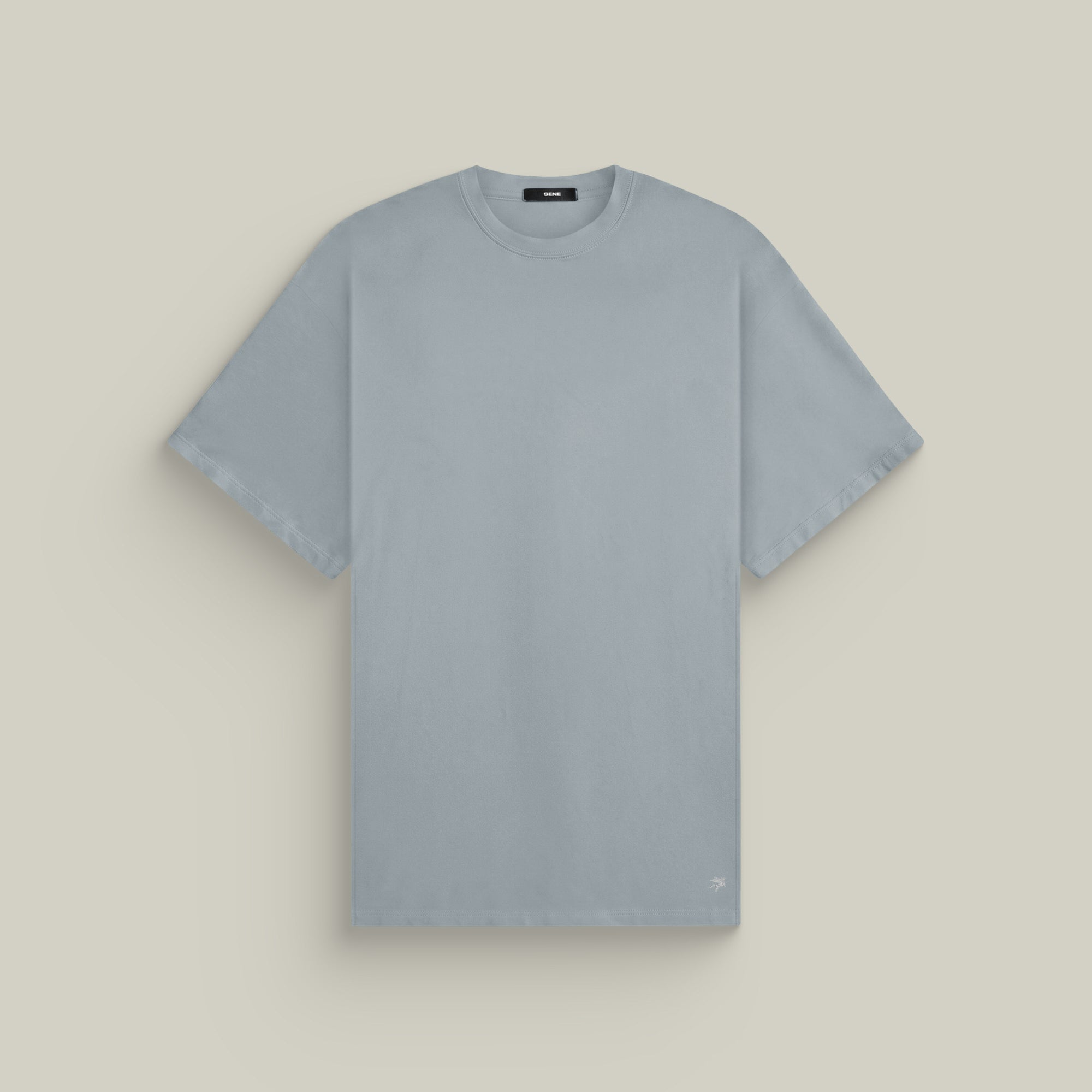 french terry blue gray t-shirt model matteo in vapor