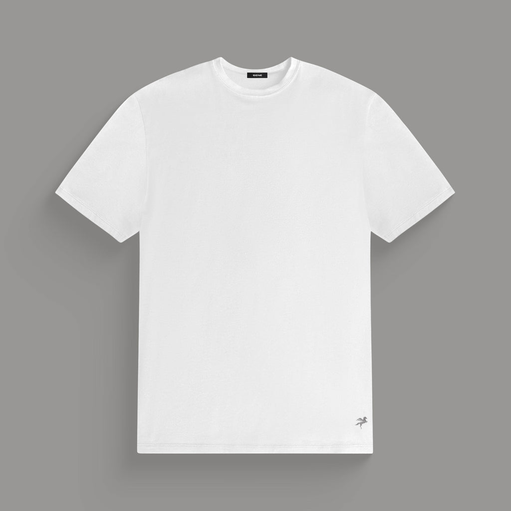 Tags:(Tailored|Standard) custom crew neck t-shirt los angeles model John in White