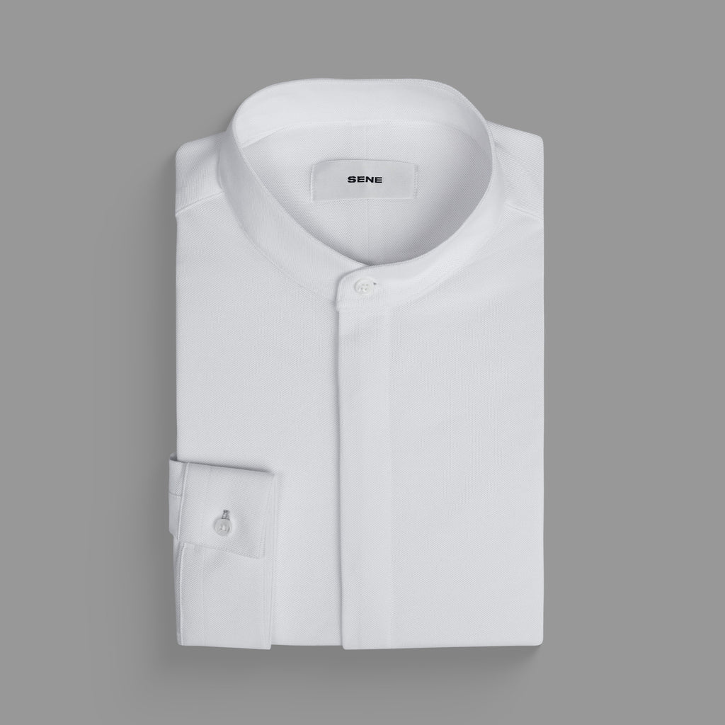 Bespoke Custom Monk Shirt model Guillermo in White