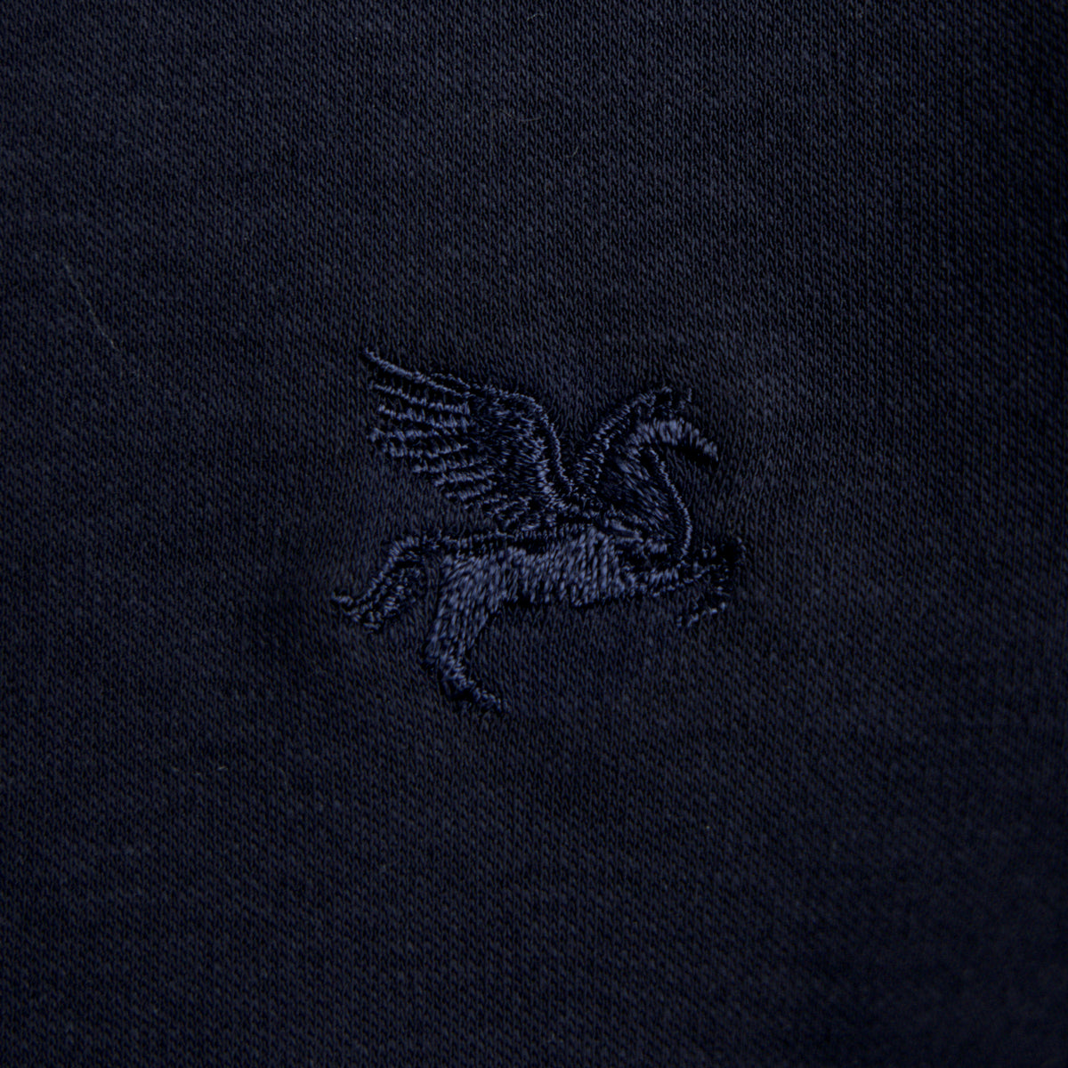Pima Reserve Mock Neck T-Shirt model Guillermo in Navy