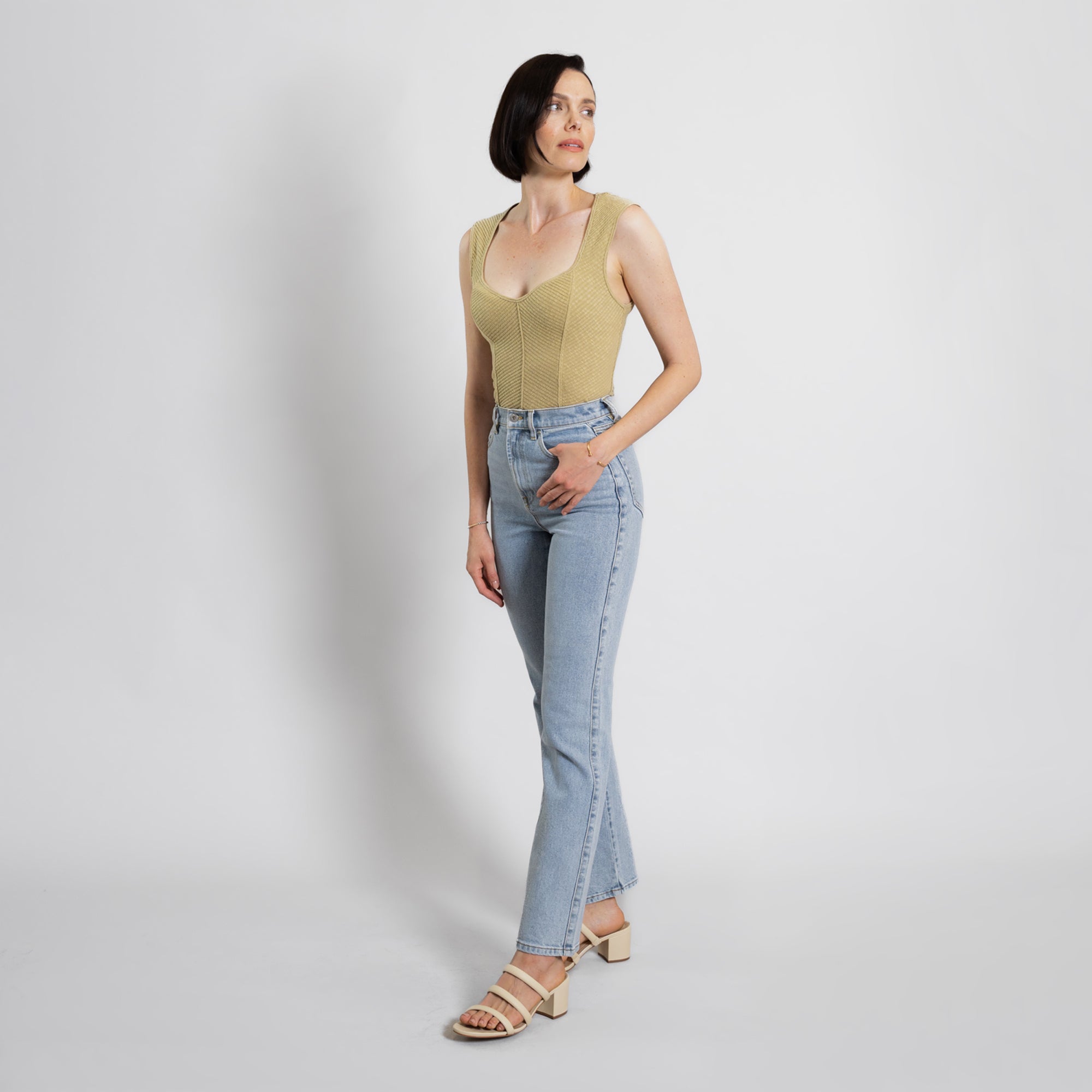 custom bootcut jeans vintage model Alizee in Vintage Gin