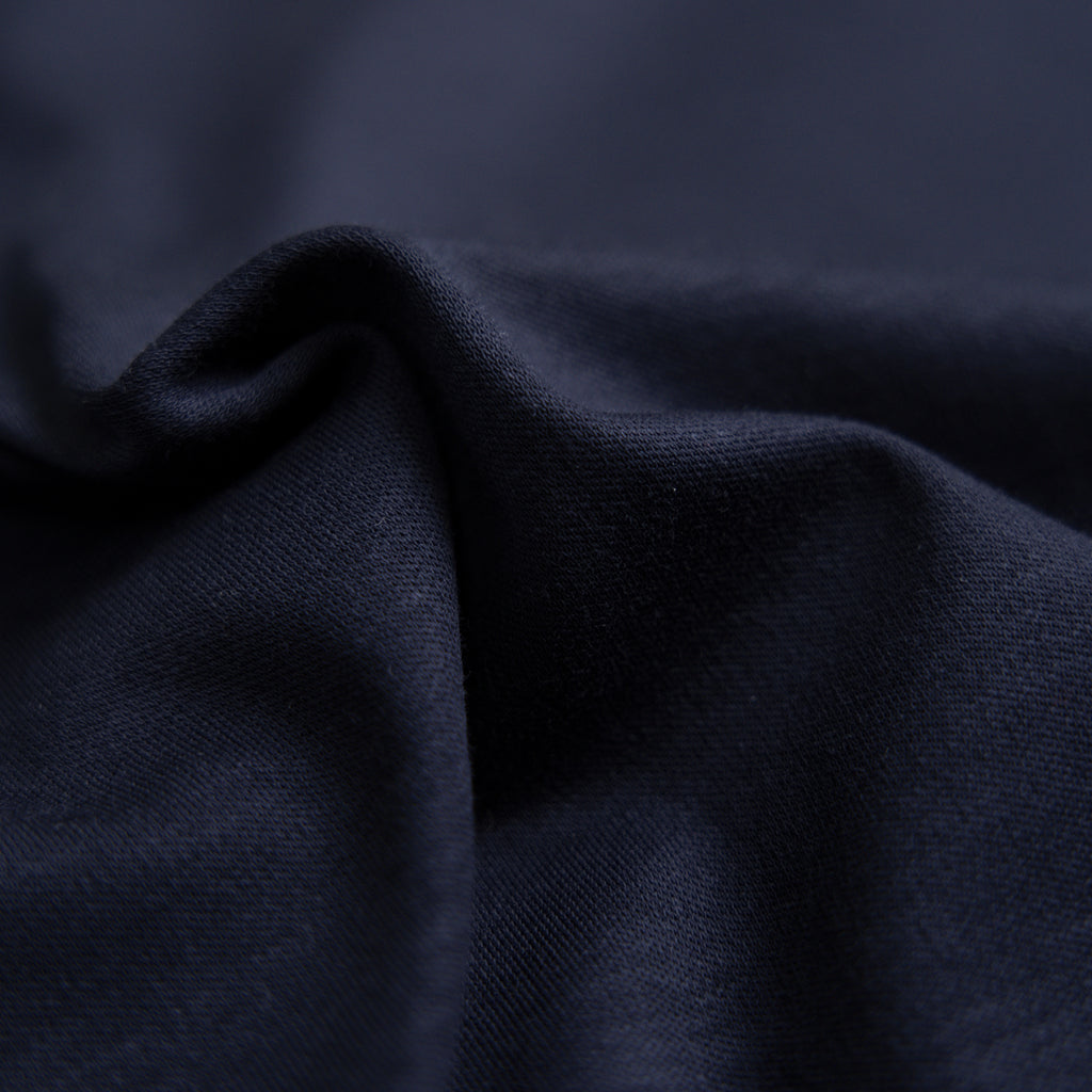 Pima Reserve Mock Neck T-Shirt model Guillermo in Navy
