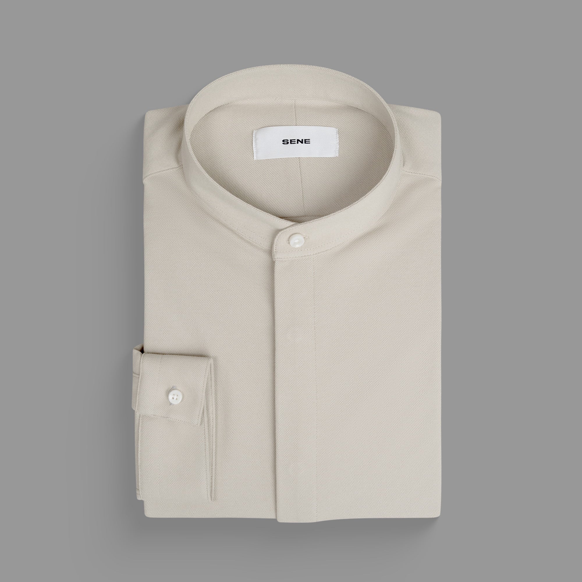 Bespoke Custom Monk Shirt model Guillermo in Khaki