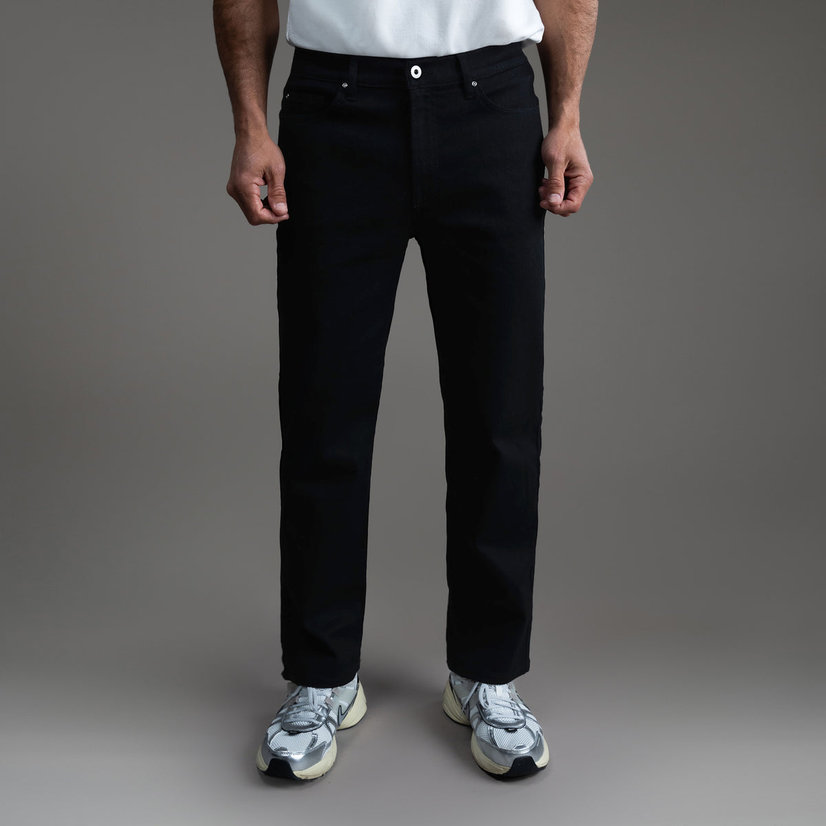 custom men's jeans model Tyler in Jet Black