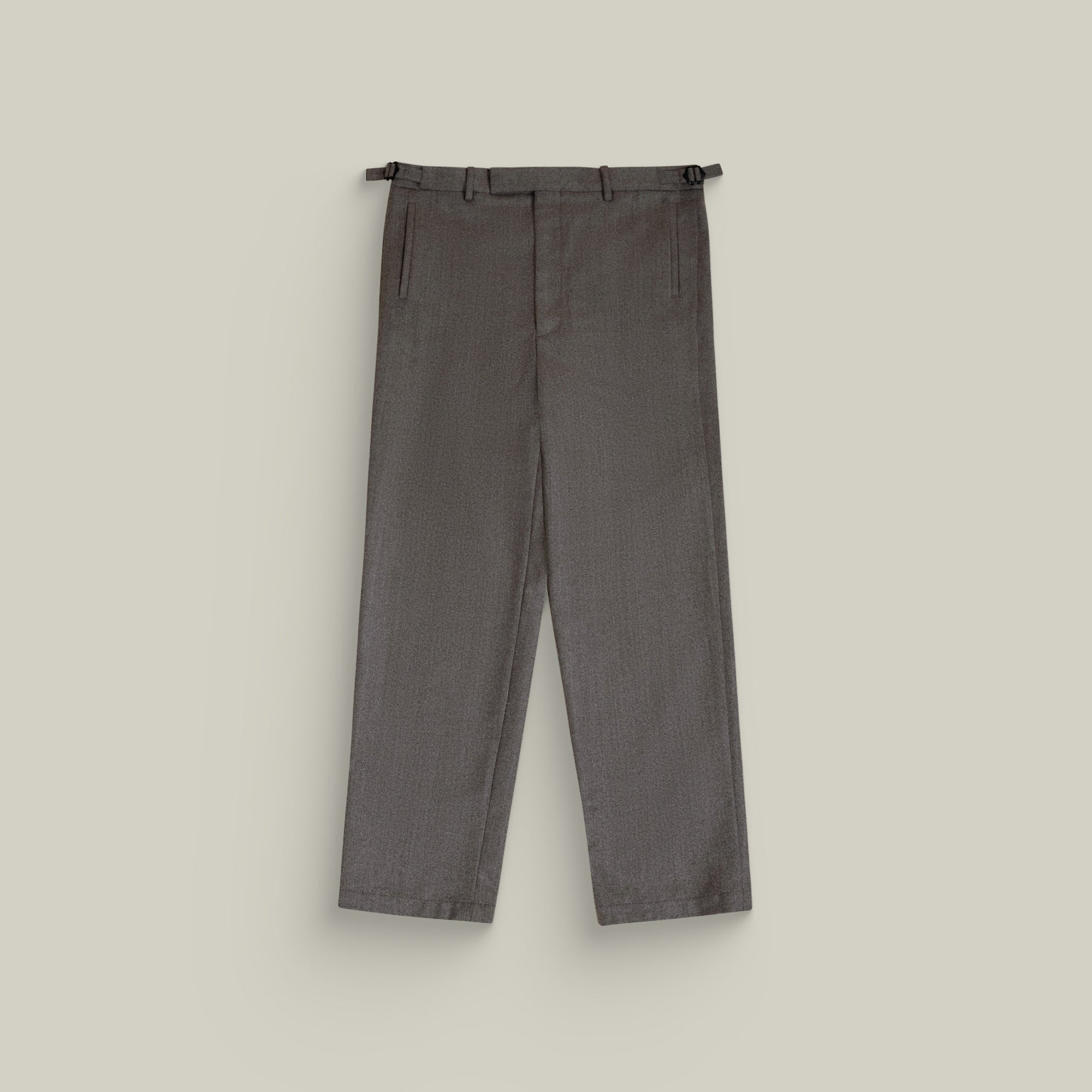 Tags:(6'1"|165) Custom Peak Lapel Tuxedo model Jessey in Taupe Herringbone