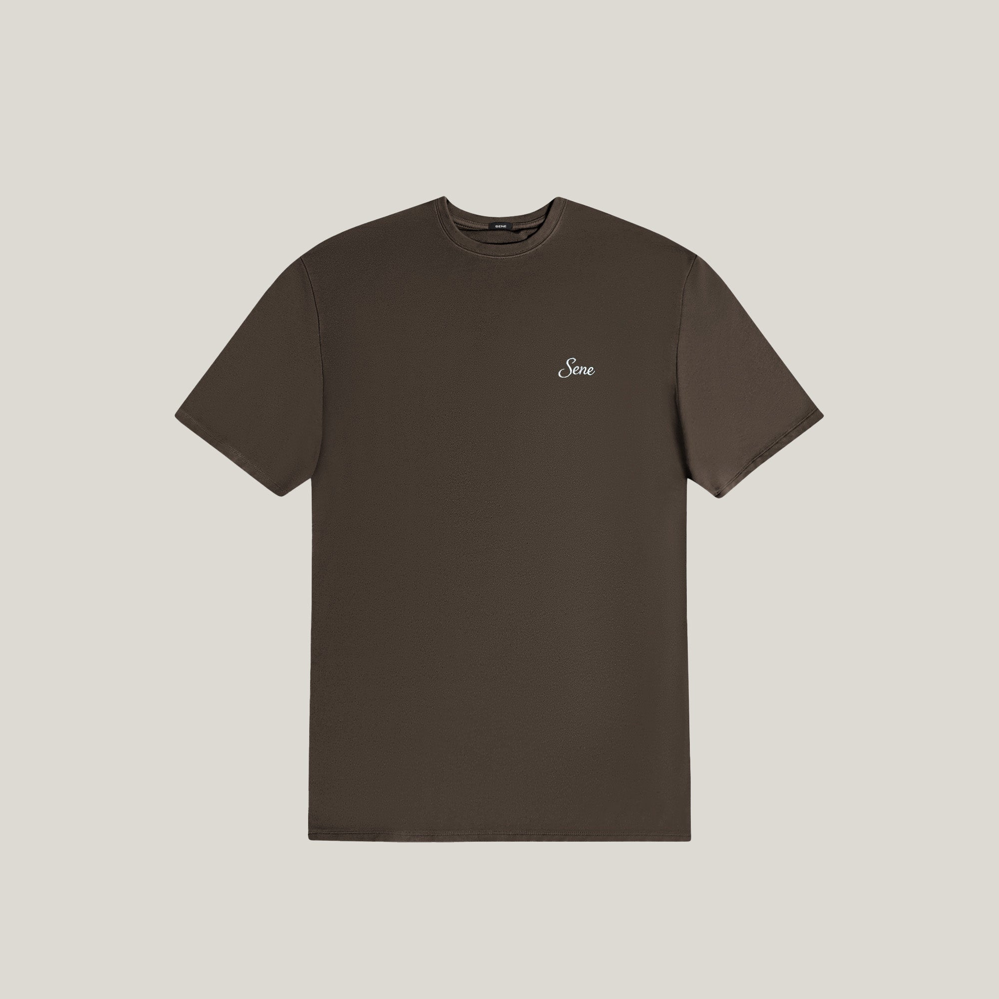 Tags:(6'0" - 180 lbs|Medium) custom t-shirt tee model Tyler in Umber